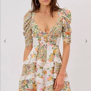 For Love and Lemons Rosalyn Mini Dress MED
